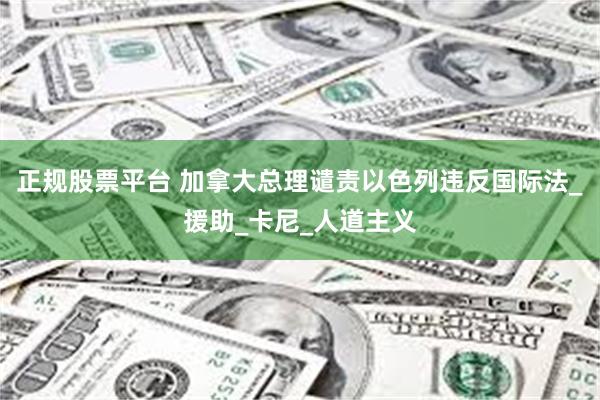 正规股票平台 加拿大总理谴责以色列违反国际法_援助_卡尼_人道主义